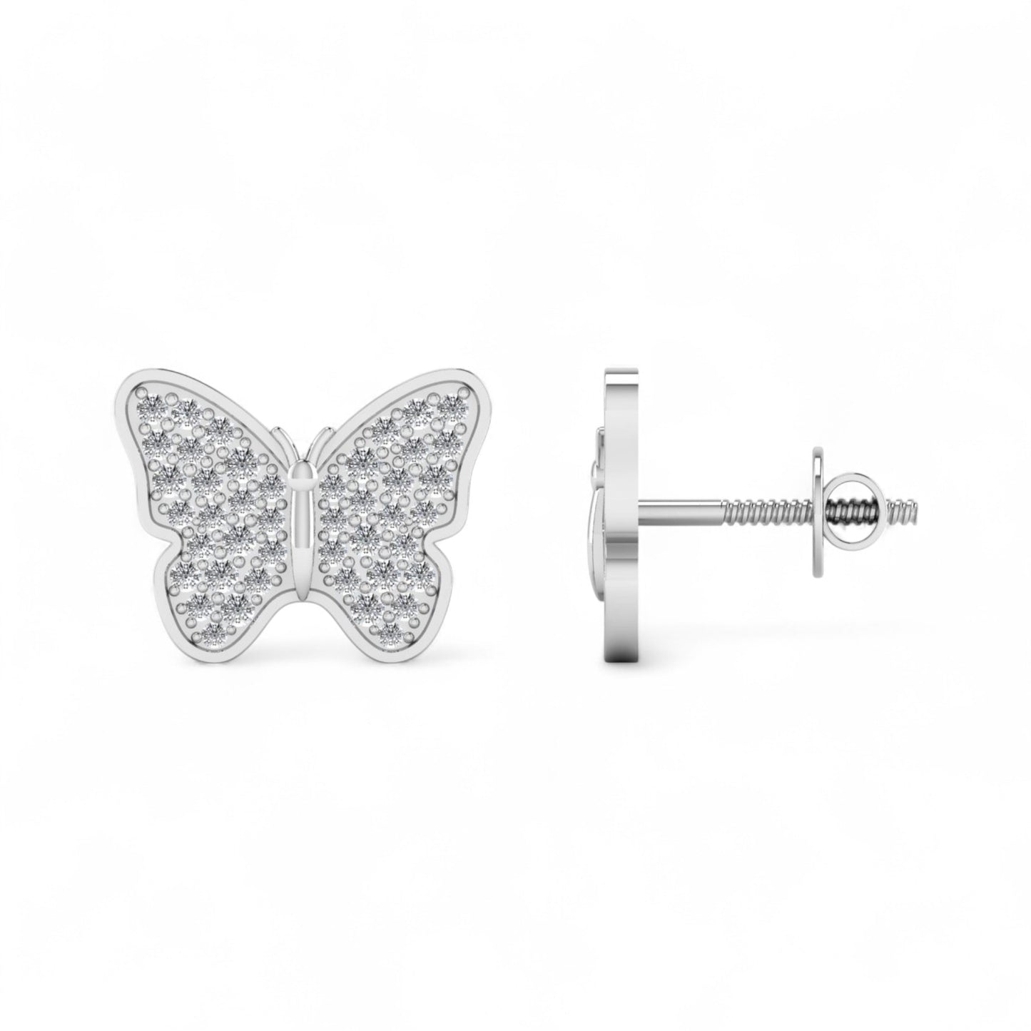 Noor Butterfly Natural Diamond Cluster Earrings in 18K Gold