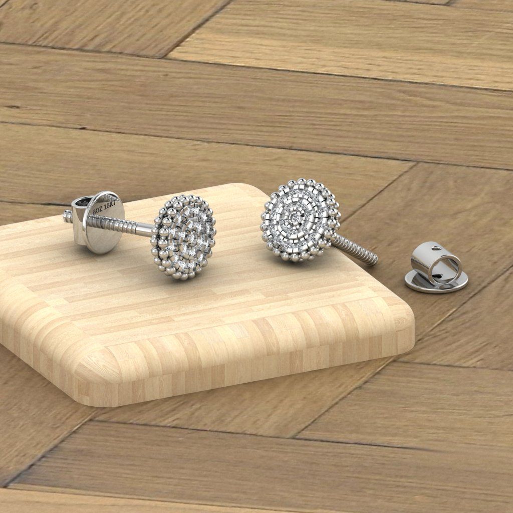 Ava Mini Natural Diamond Studs in 18K Gold