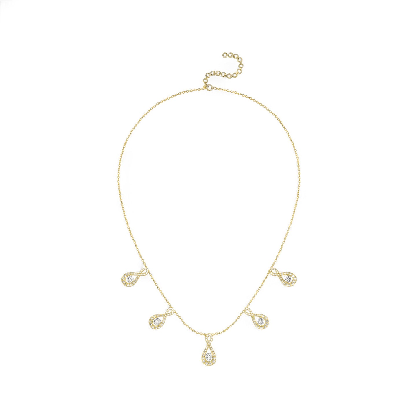 Five Charm Twinkle Infinie Diamond Necklace in 18KT Gold