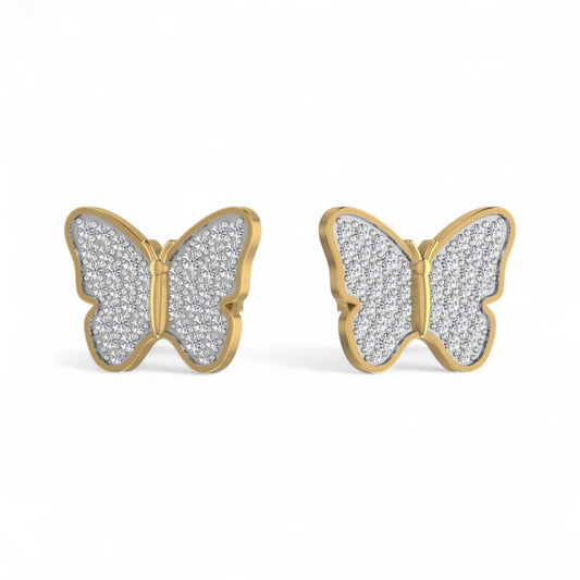 Noor Butterfly Natural Diamond Cluster Earrings in 18K Gold