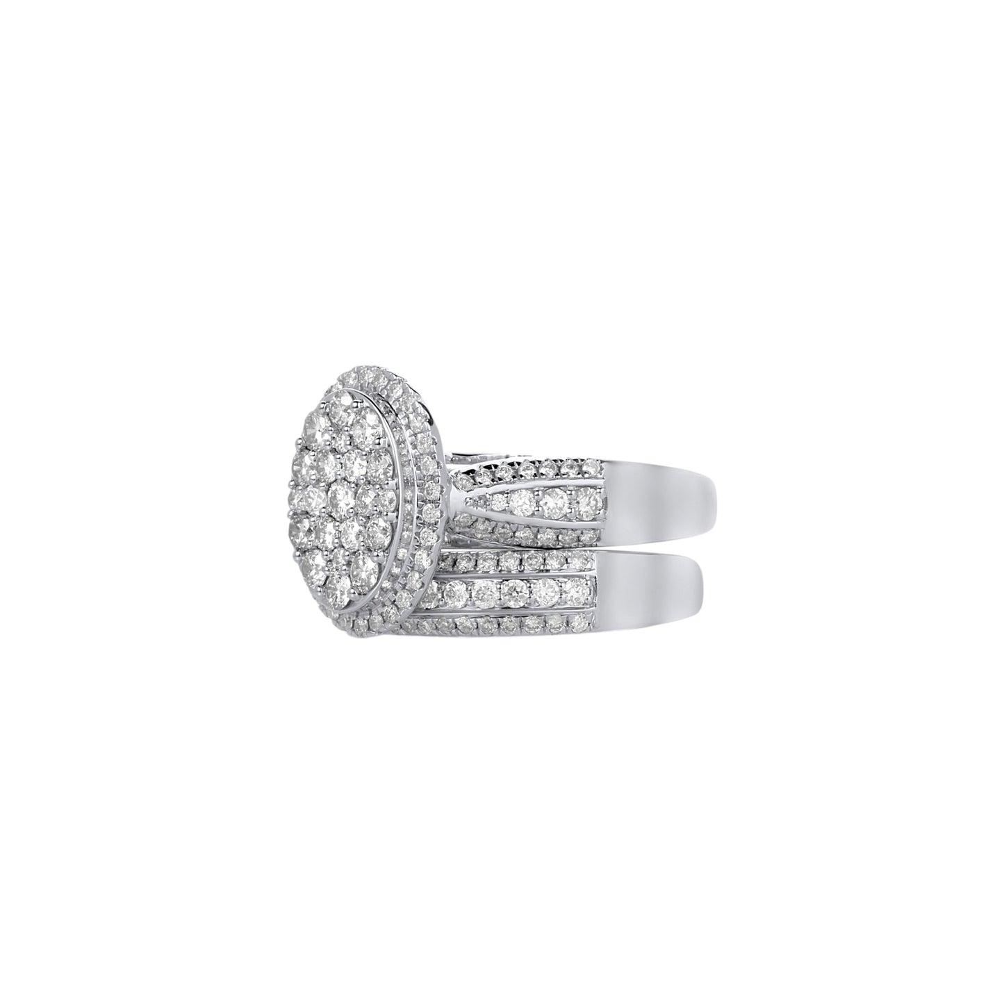 Amanda Oval Cut Natural Diamonds Bride Set in 18K Gold