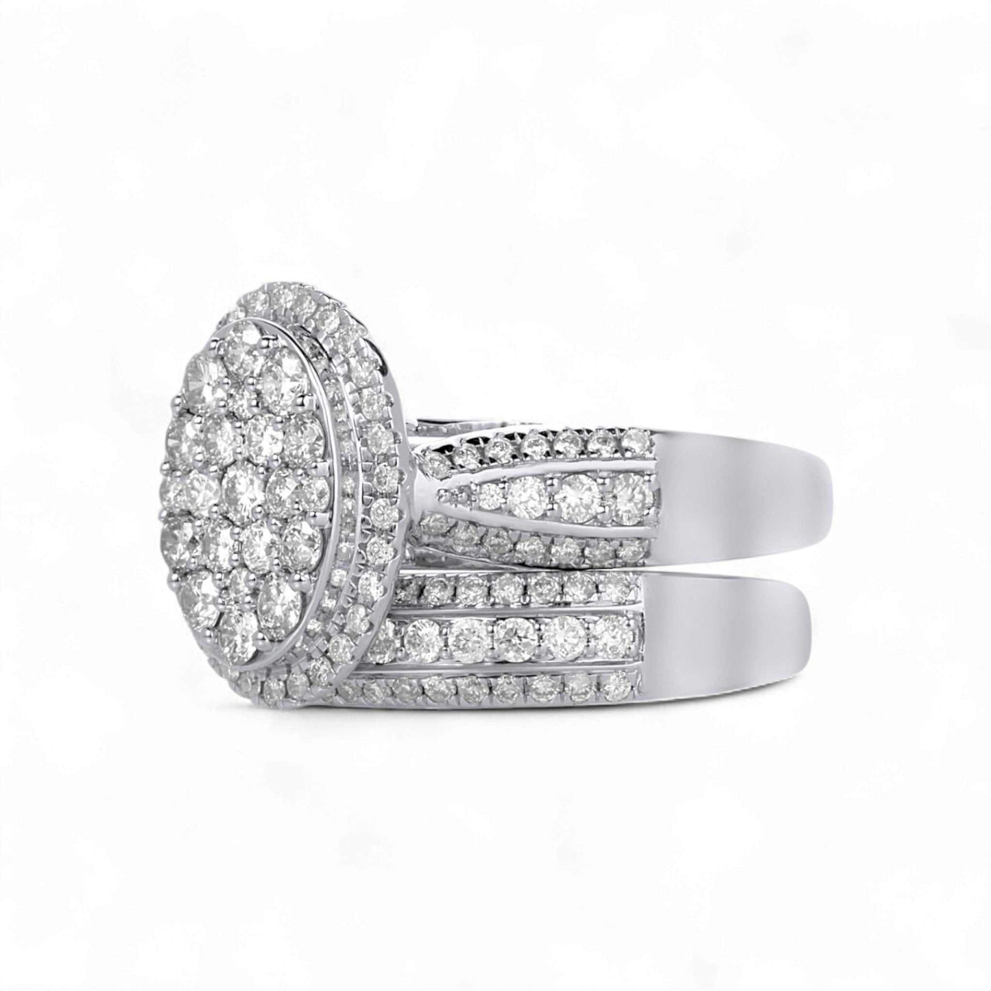Amanda Oval Cut Natural Diamonds Bride Set in 18KT Gold