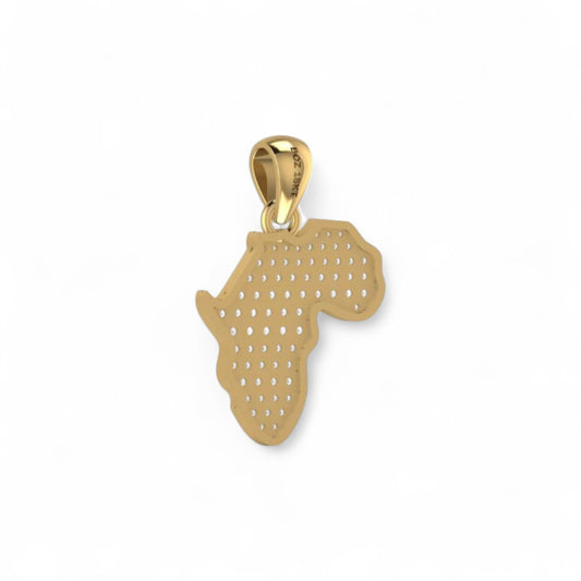 African Heritage Map Diamond Pendant in 18K Gold