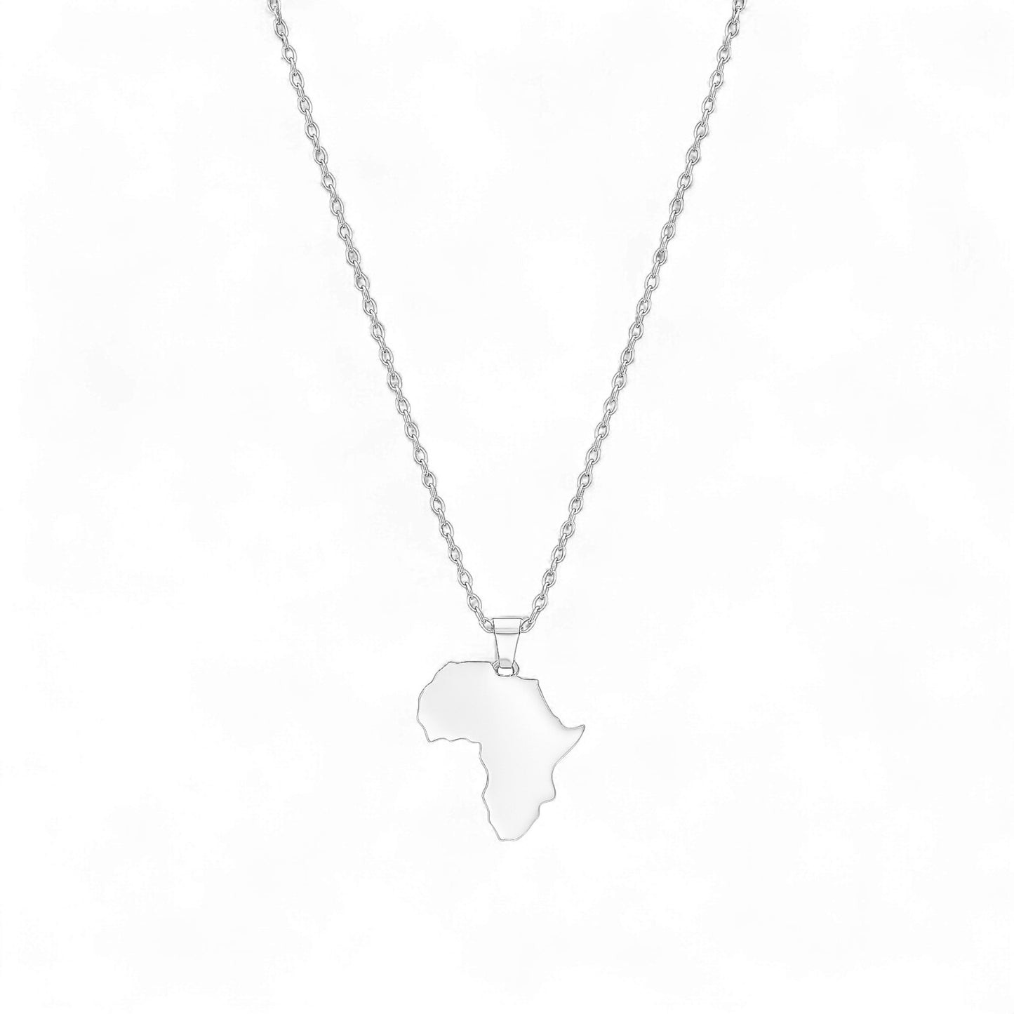African Map Necklace in 18KT Gold