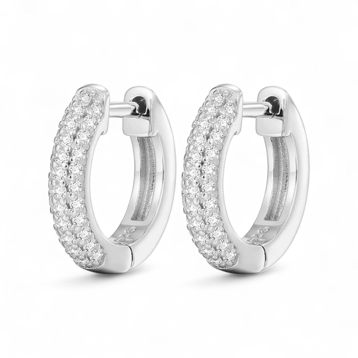Ari Moissanite Hoop Earrings in 925 Sterling Silver