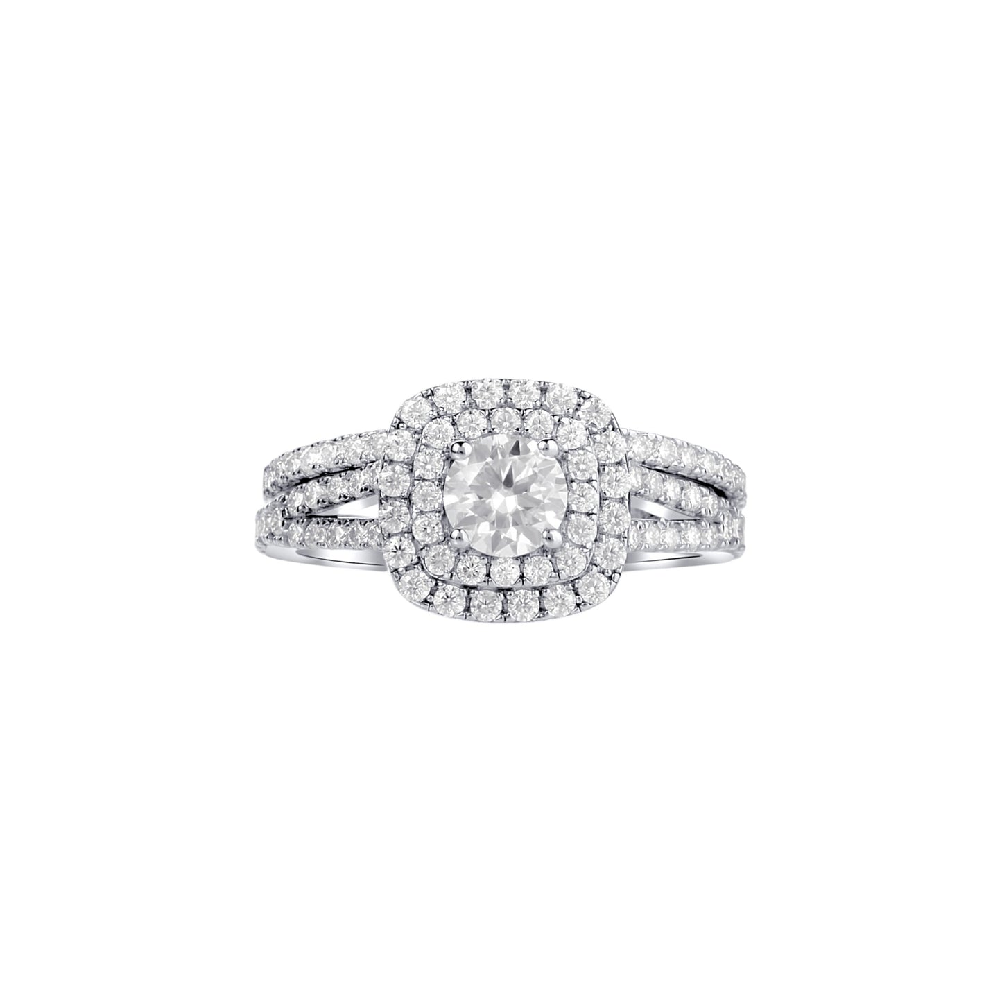 Audre Cushion Cut Moissanite Bridal Set in 925 Sterling Silver