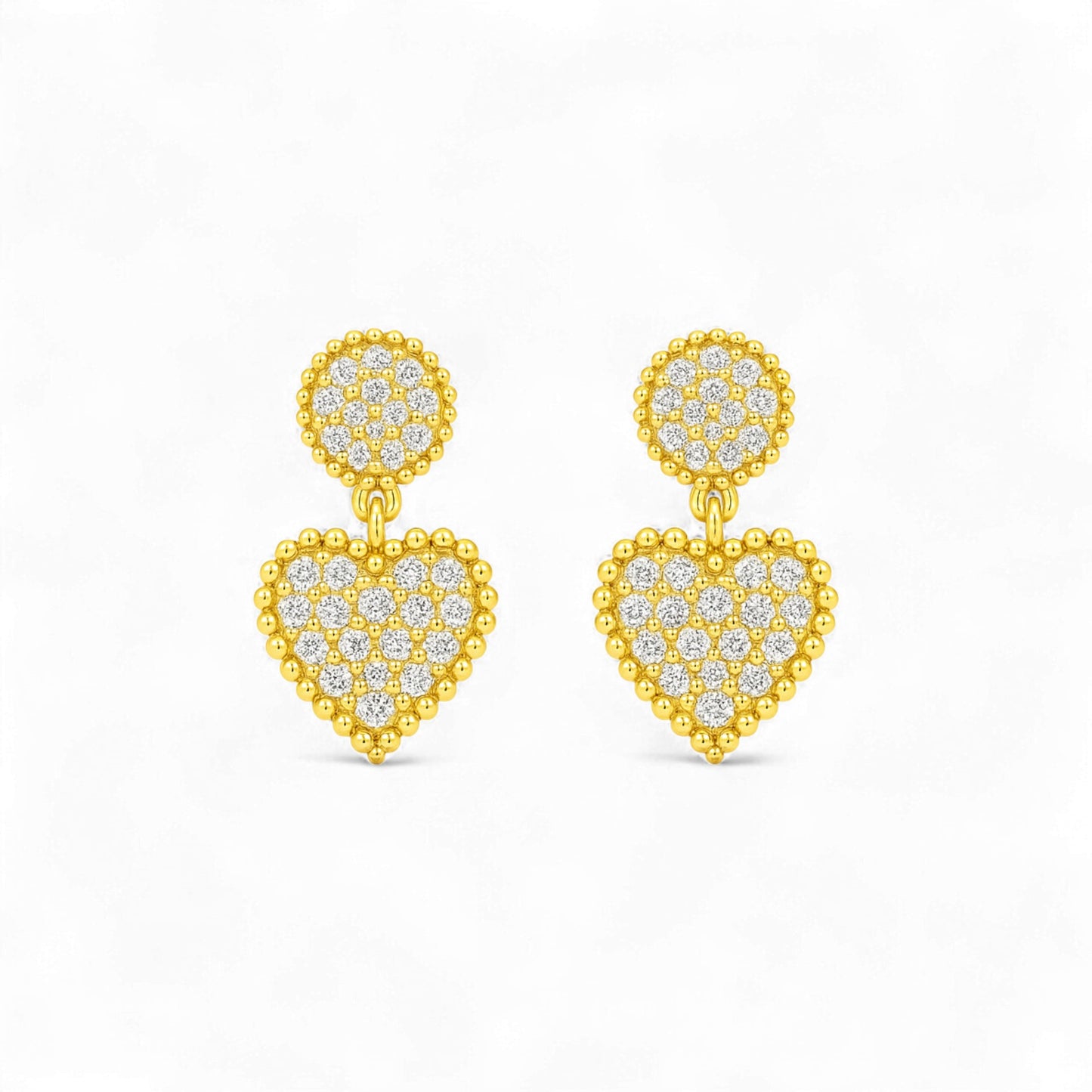 Ava Heart Drop Diamond Earring in 18K Gold