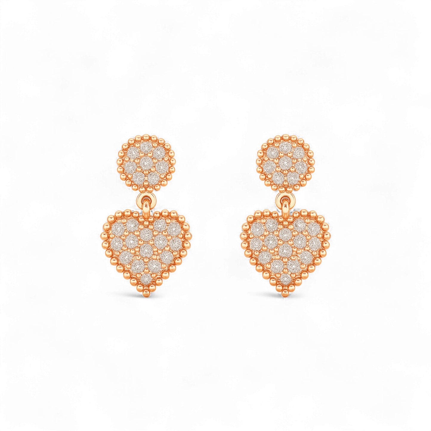 Ava Heart Drop Diamond Earring in 18K Gold
