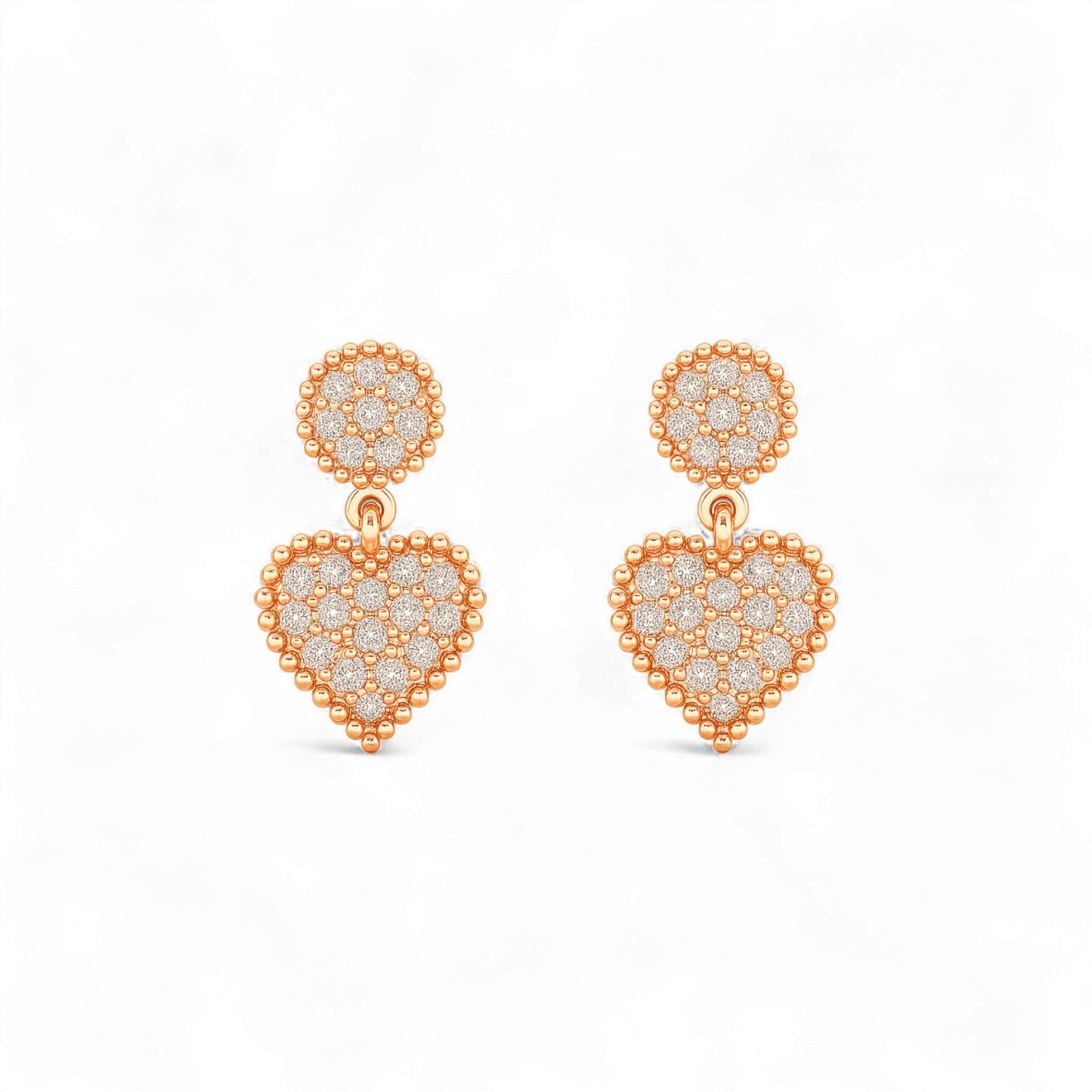 Ava Heart Drop Diamond Earring in 18K Gold