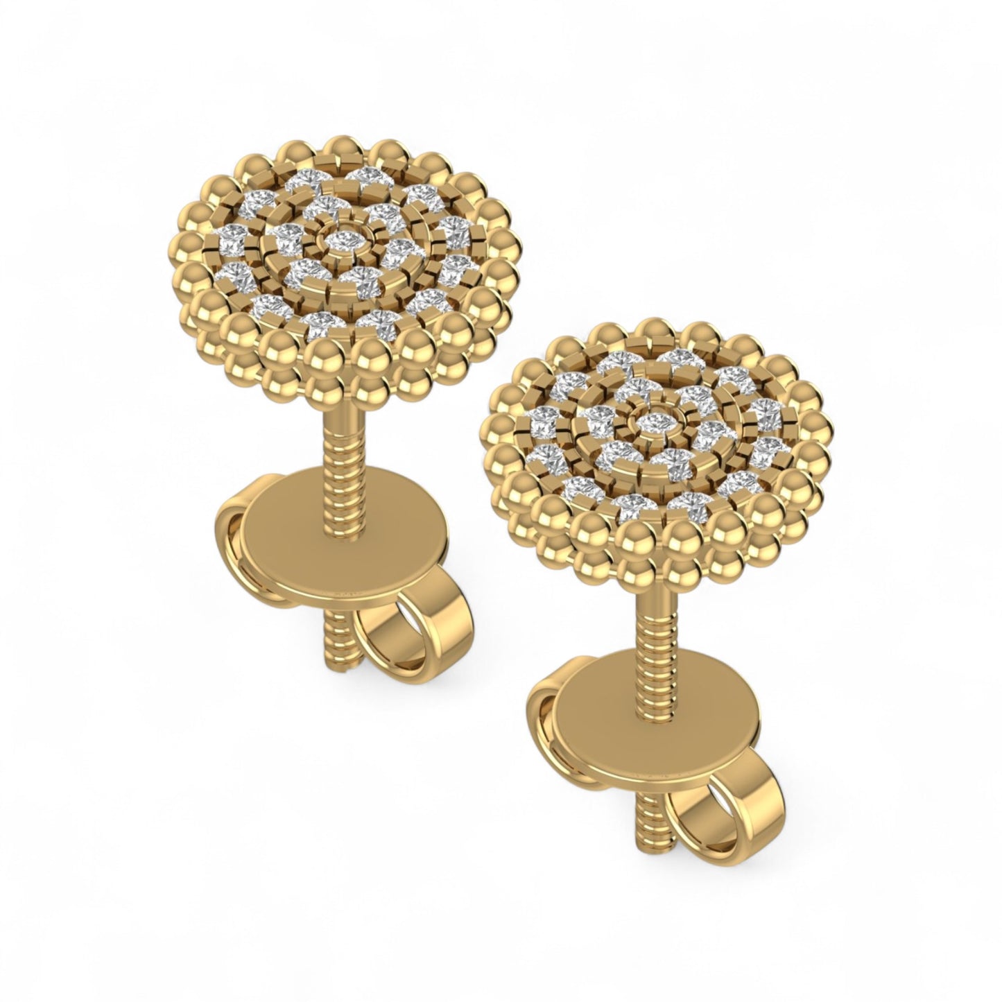 Ava Natural Diamond Studs in 18K Gold