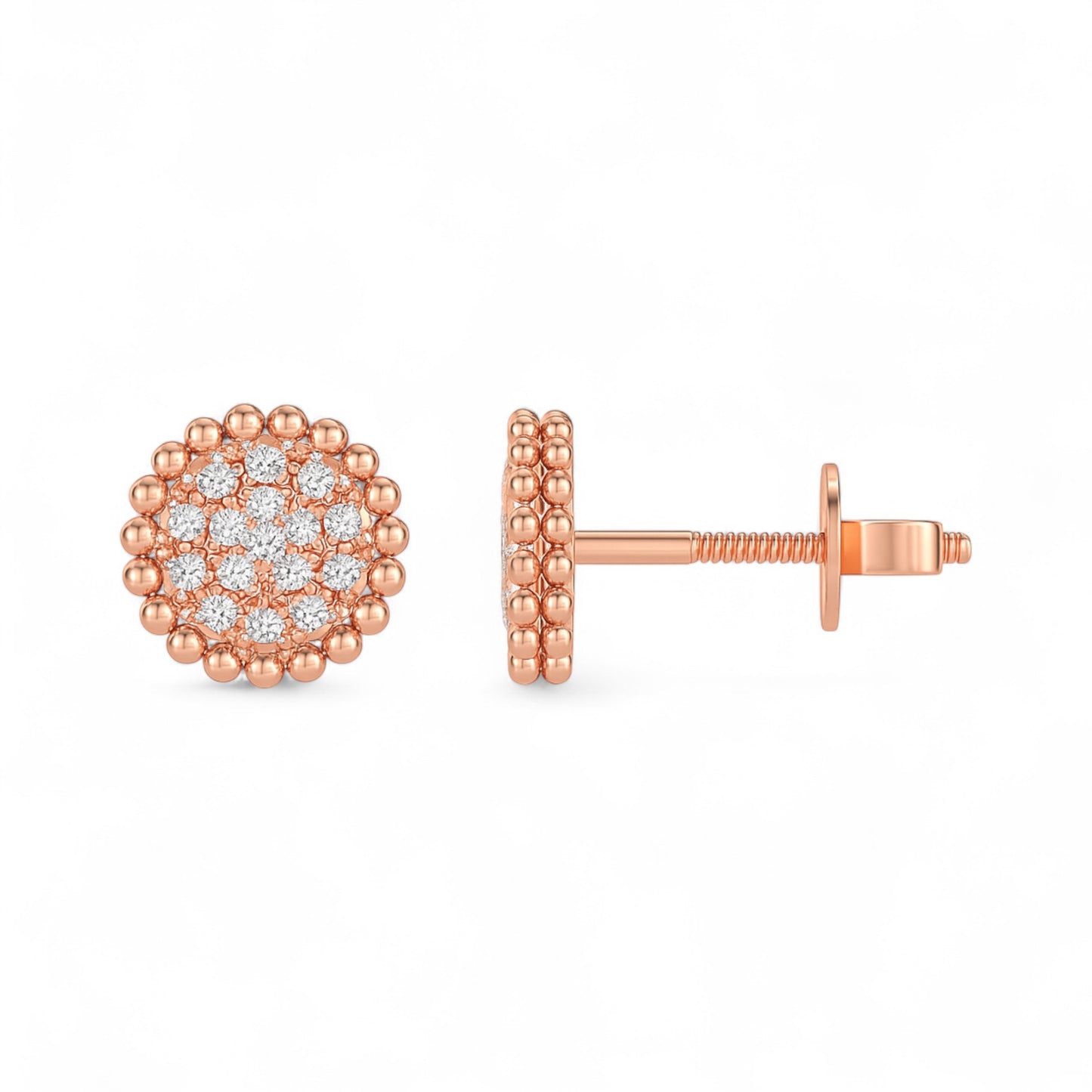 Ava Natural Diamond Studs in 18K Gold