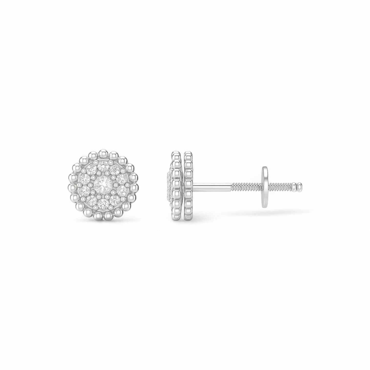 Ava Mini Natural Diamond Studs in 18KT Gold