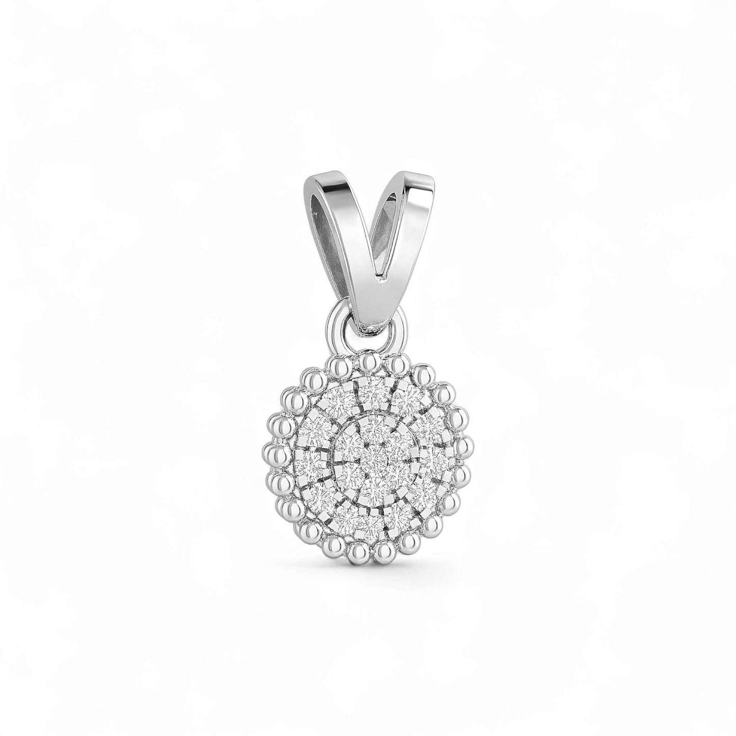 Ava Round Natural Diamond Pendant in 18KT Gold