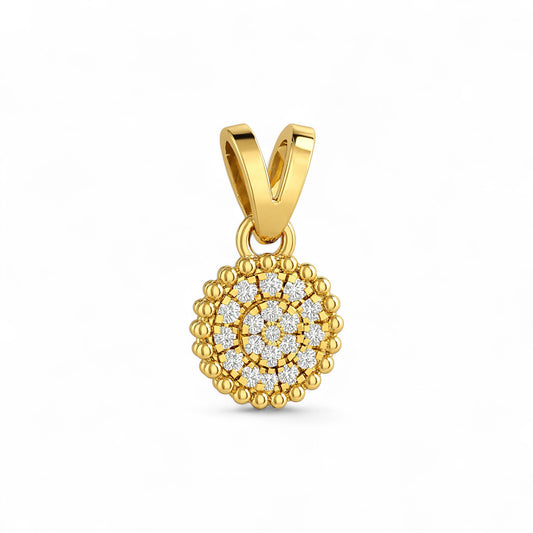 Ava Round Natural Diamond Pendant in 18K Gold