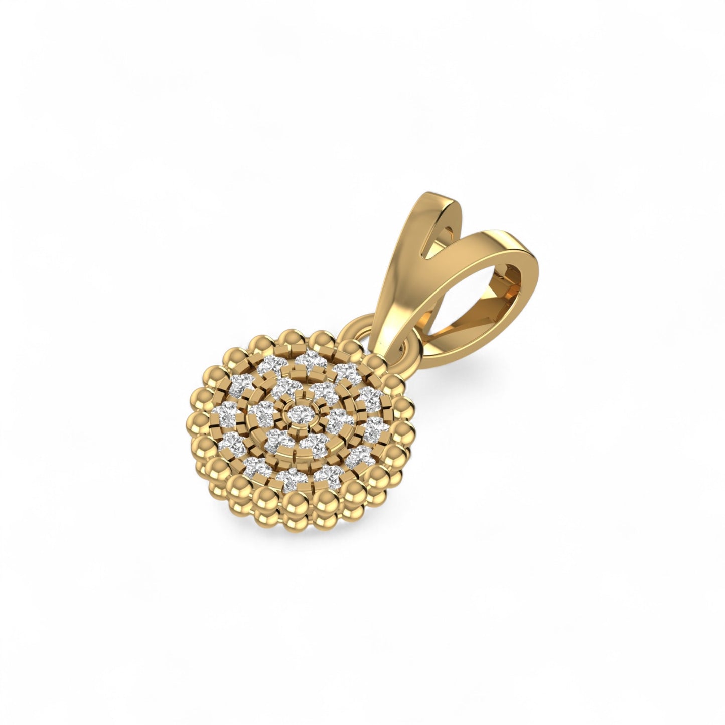 Ava Round Natural Diamond Pendant in 18K Gold