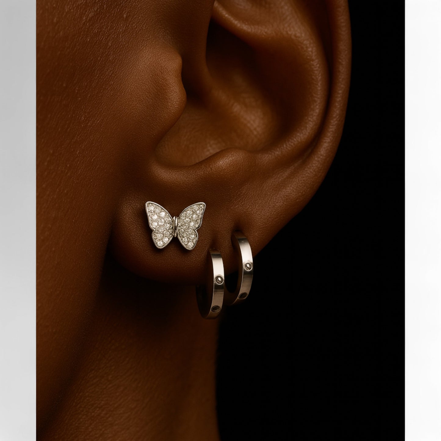 Noor Butterfly Natural Diamond Cluster Earrings in 18K Gold