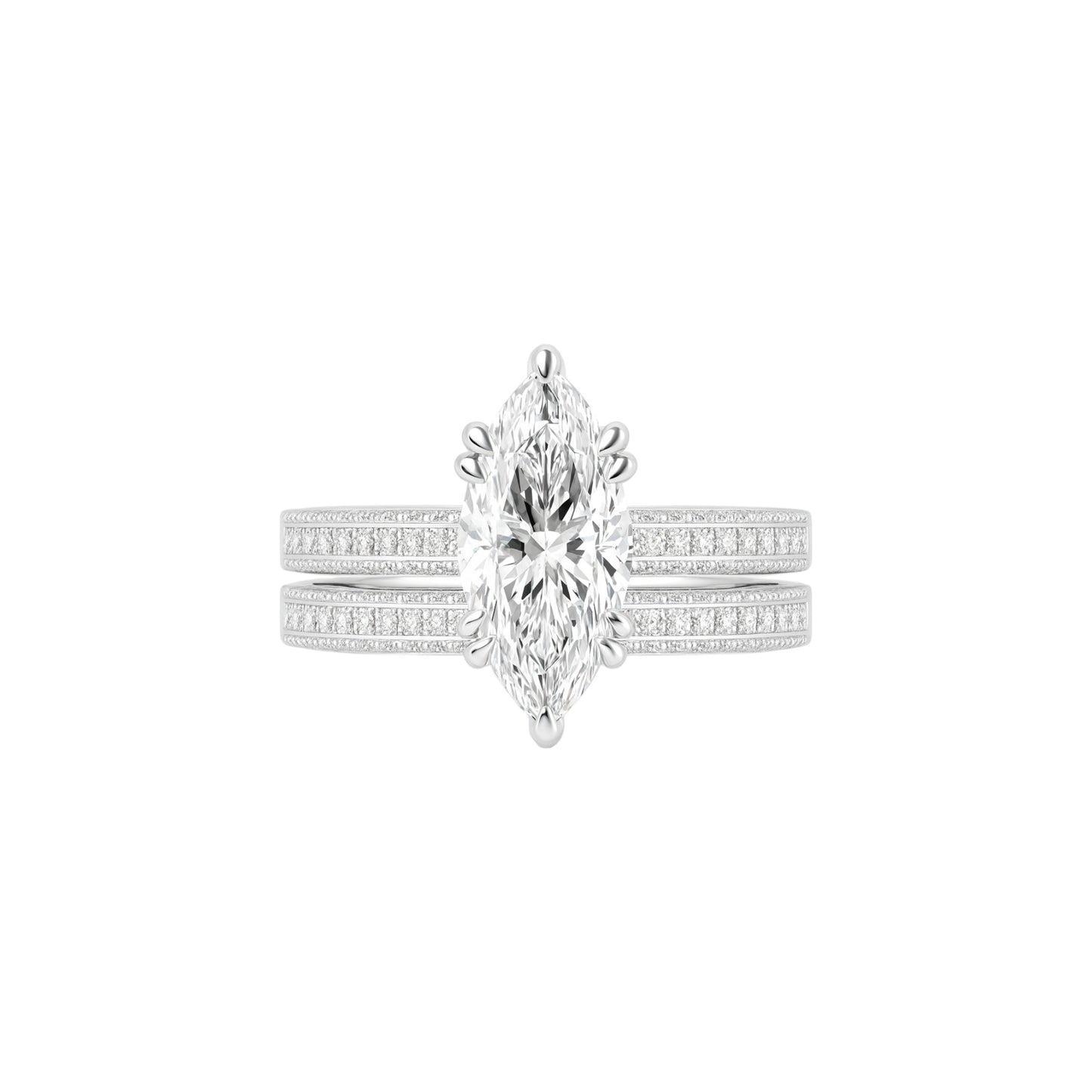 Julia Marquise Moissanite Bride Set in 18K Gold