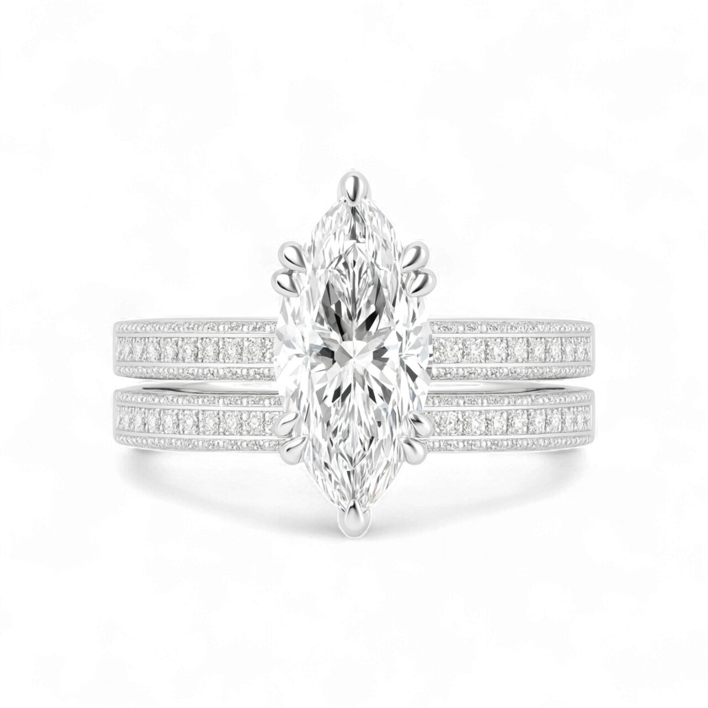 Julia Marquise Moissanite Bride Set in 18KT Gold