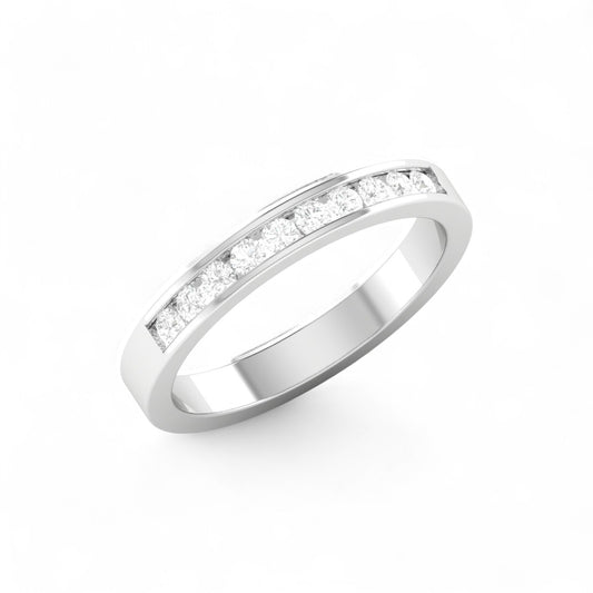 Channel Diamond Band in 18K Gold