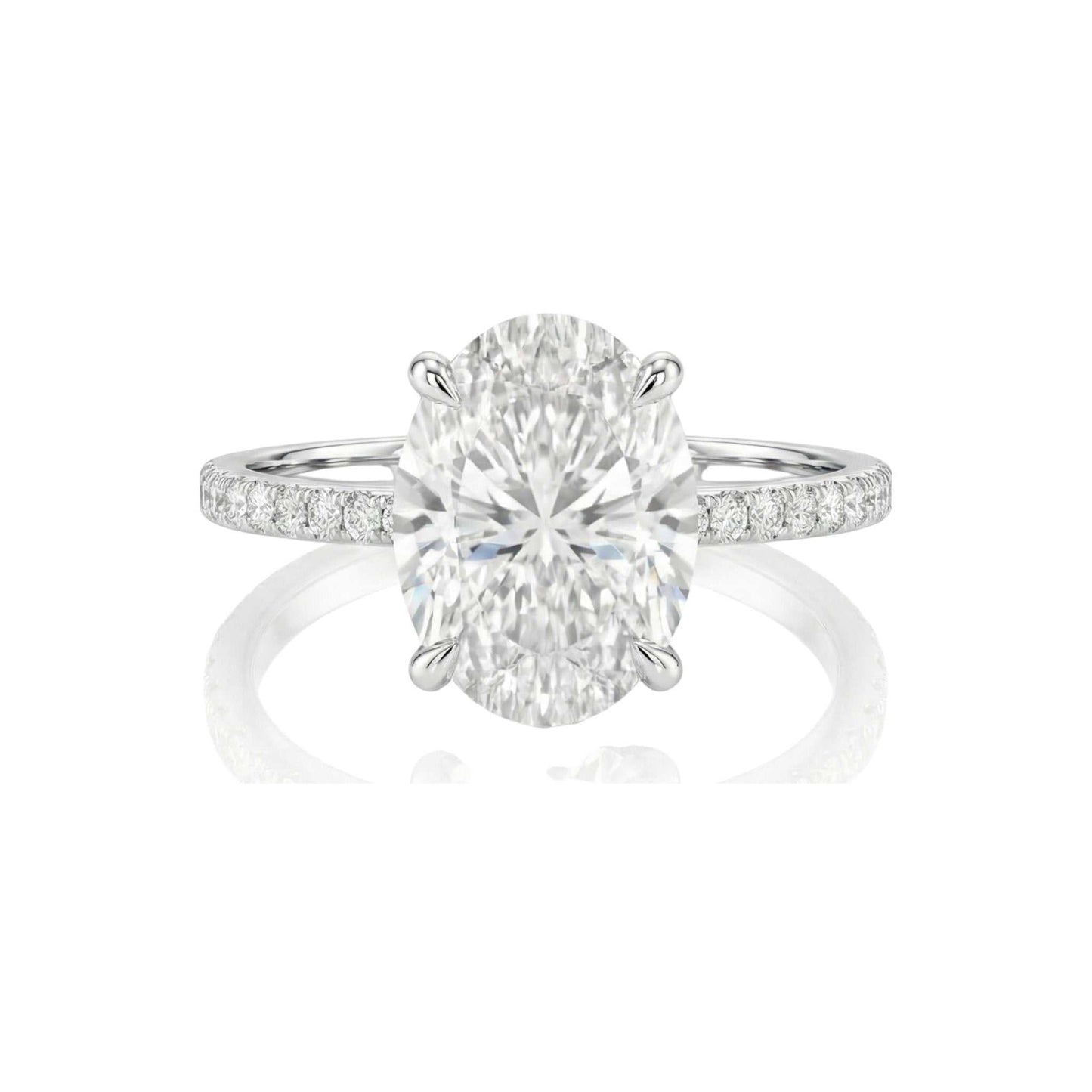 Diamond ring on a white background