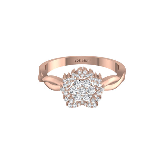 BOZ Forever Moissanite Engagement Ring in 18K Gold