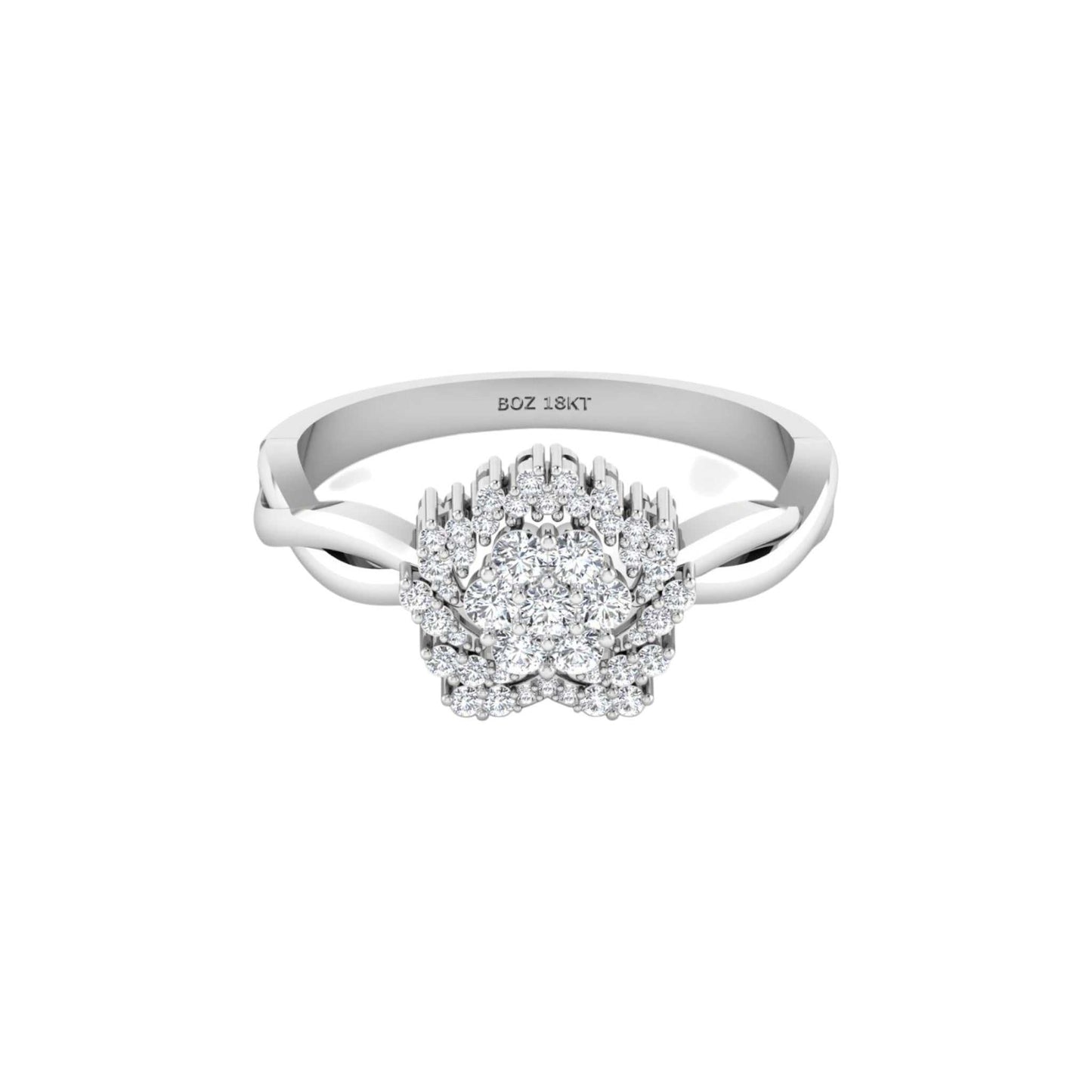 BOZ Forever Moissanite Engagement Ring in 18KT Gold