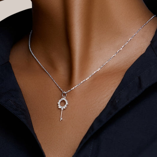 BOZ Forever Key Diamond Necklace in 18KT Gold