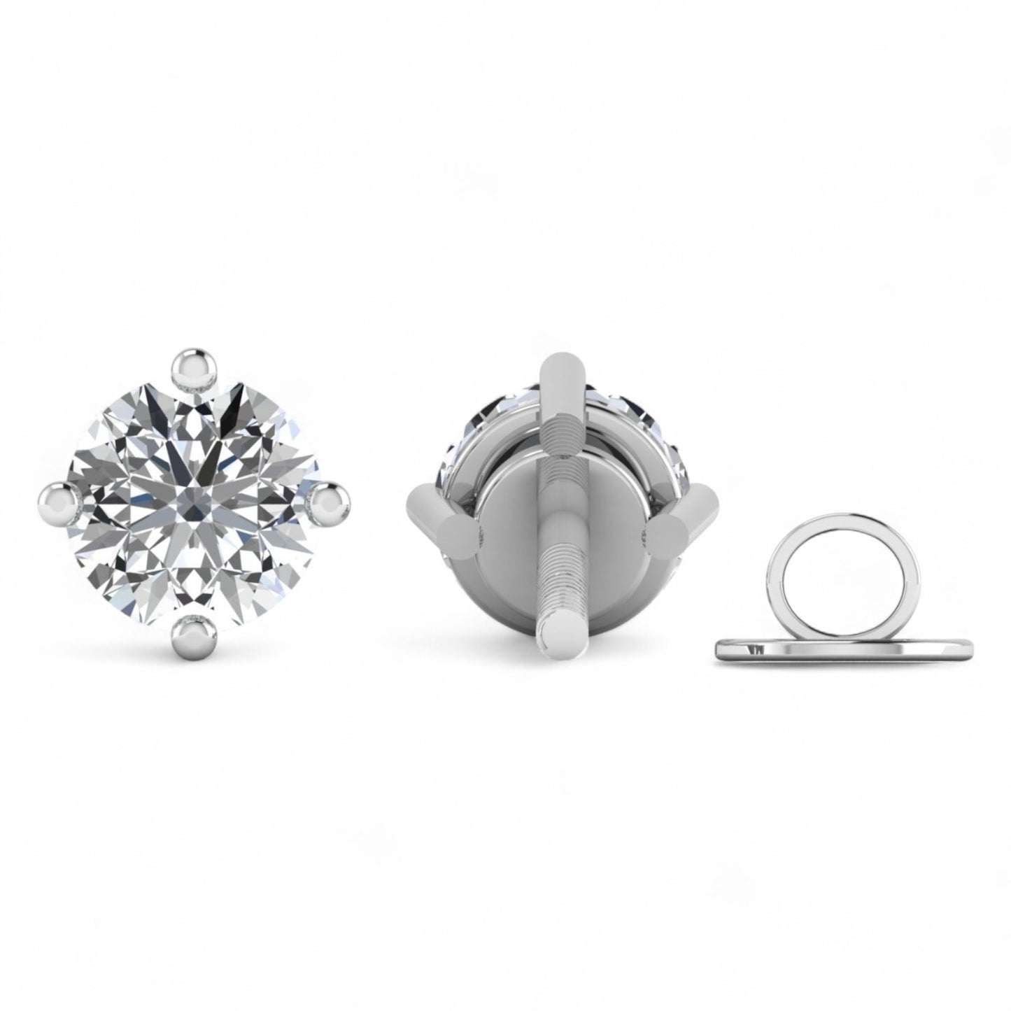 0.33CT Solitaire Natural Diamond Studs in 18K Gold
