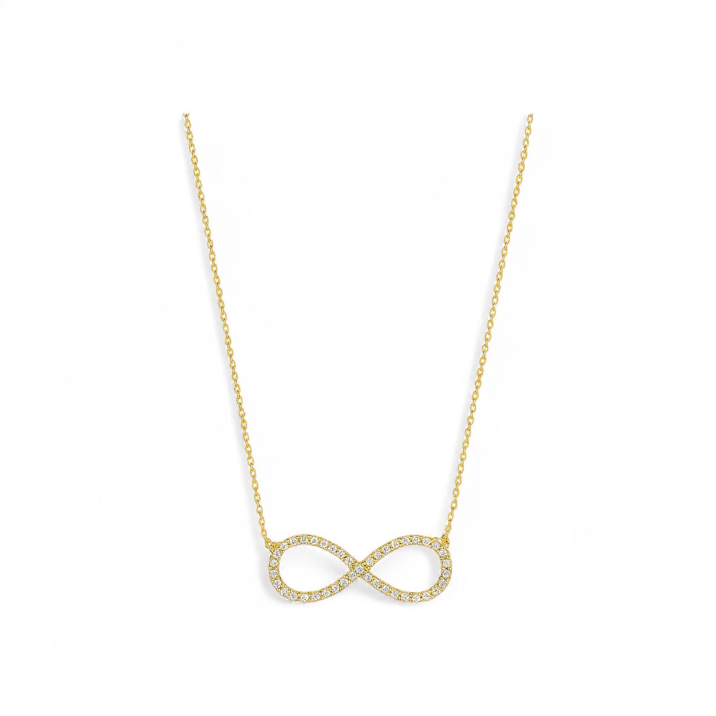 Infinity Natural Diamond Necklace in 18K Gold
