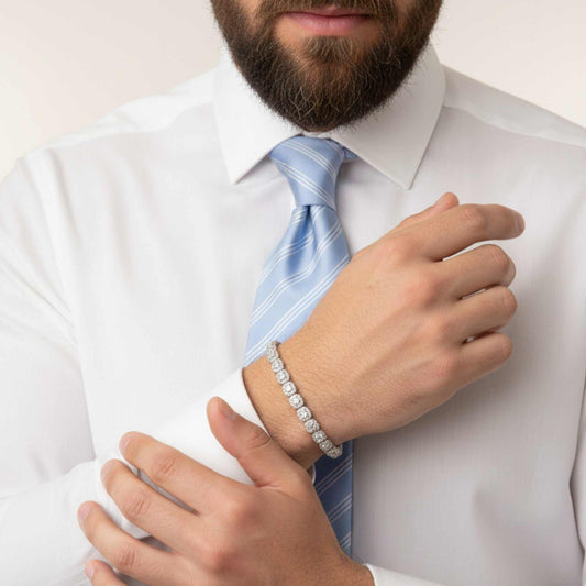 Baguette Moissanite Tennis Bracelet in 925 Sterling Silver