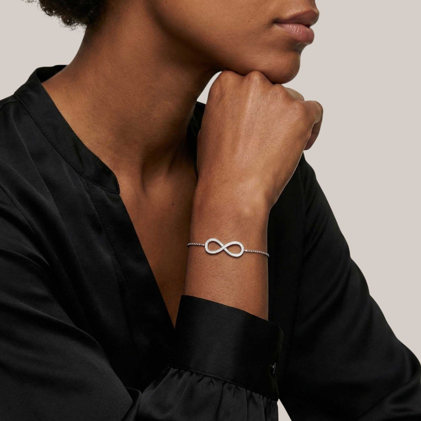 Infinity Natural Diamond Bracelet in 18KT Gold