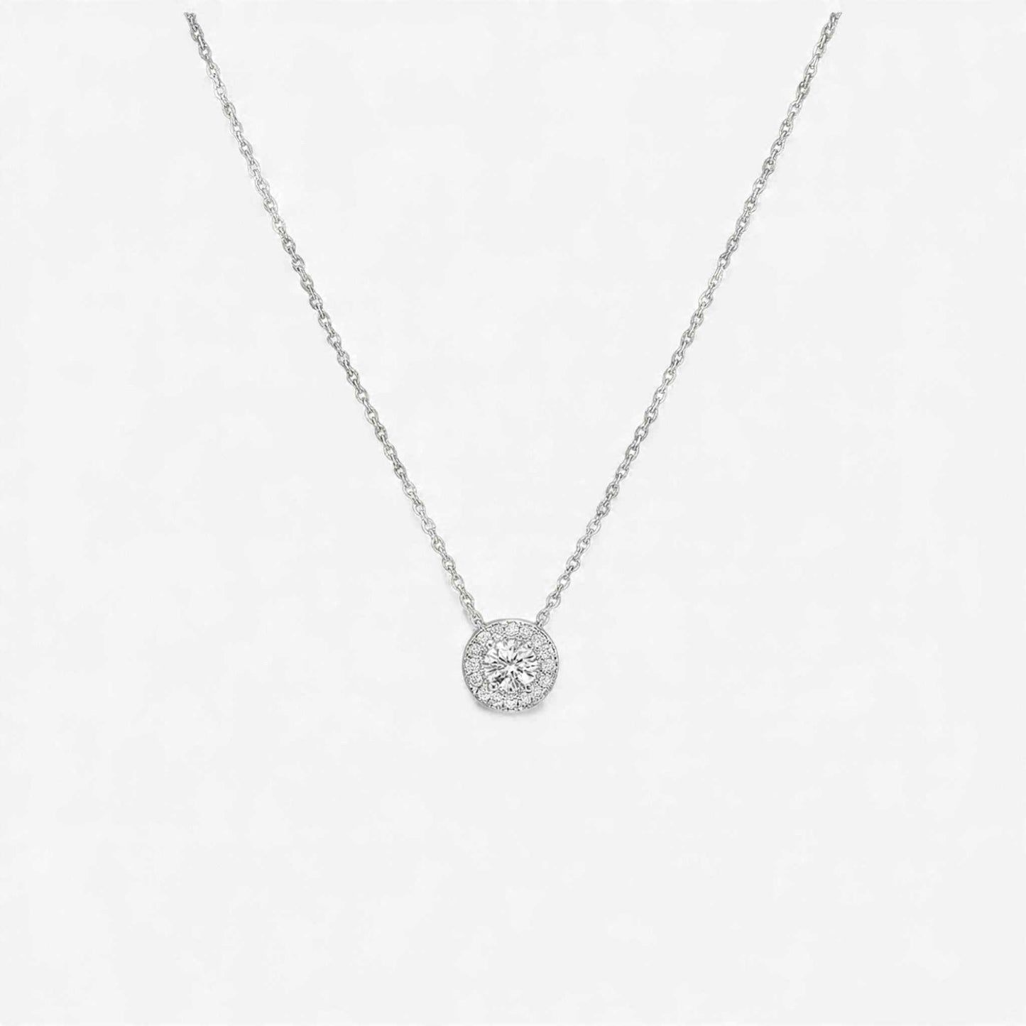 Iris Diamond Necklace with 0.08ct natural diamond in 18KT gold, delicate and elegant design