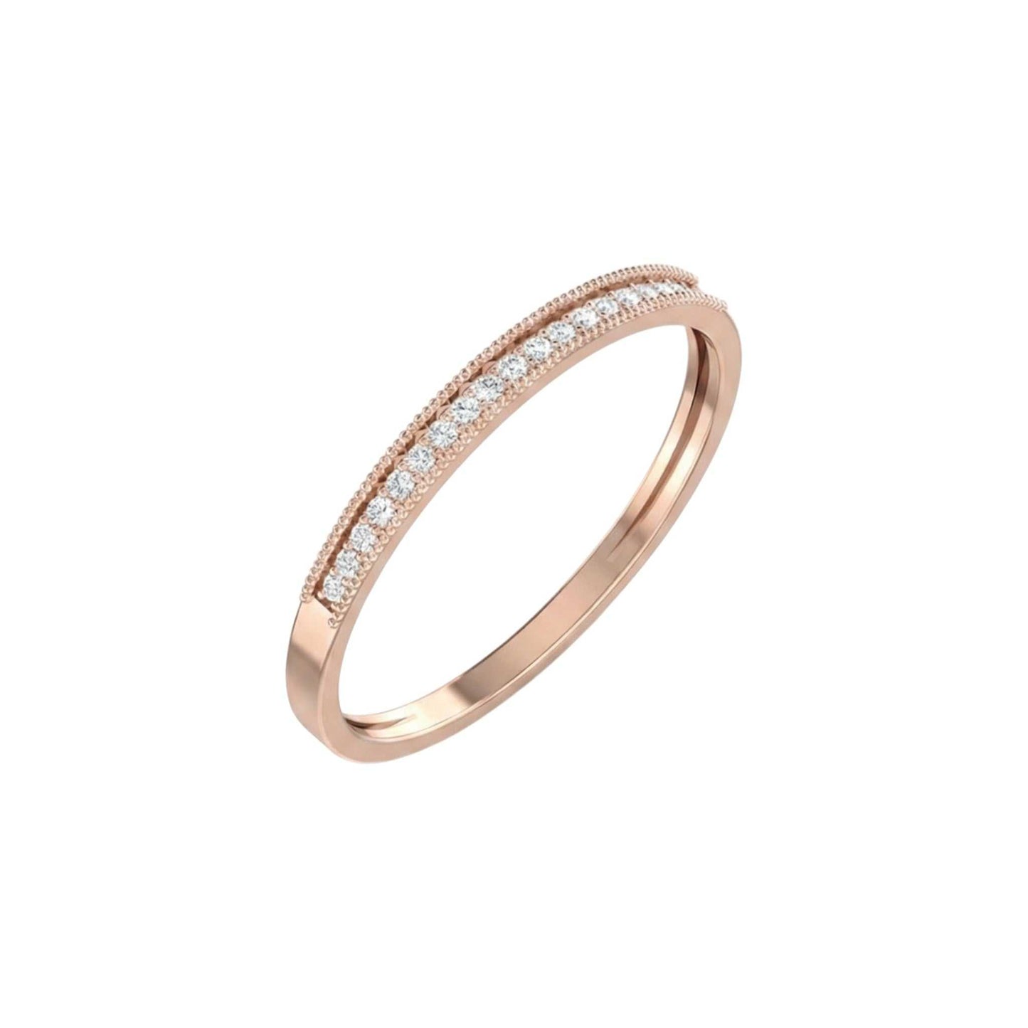 Pearl Milgrain Natural Diamond Band in 18KT Gold