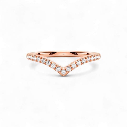 Wishbone Curve Natural Diamond Band in 10KT Gold