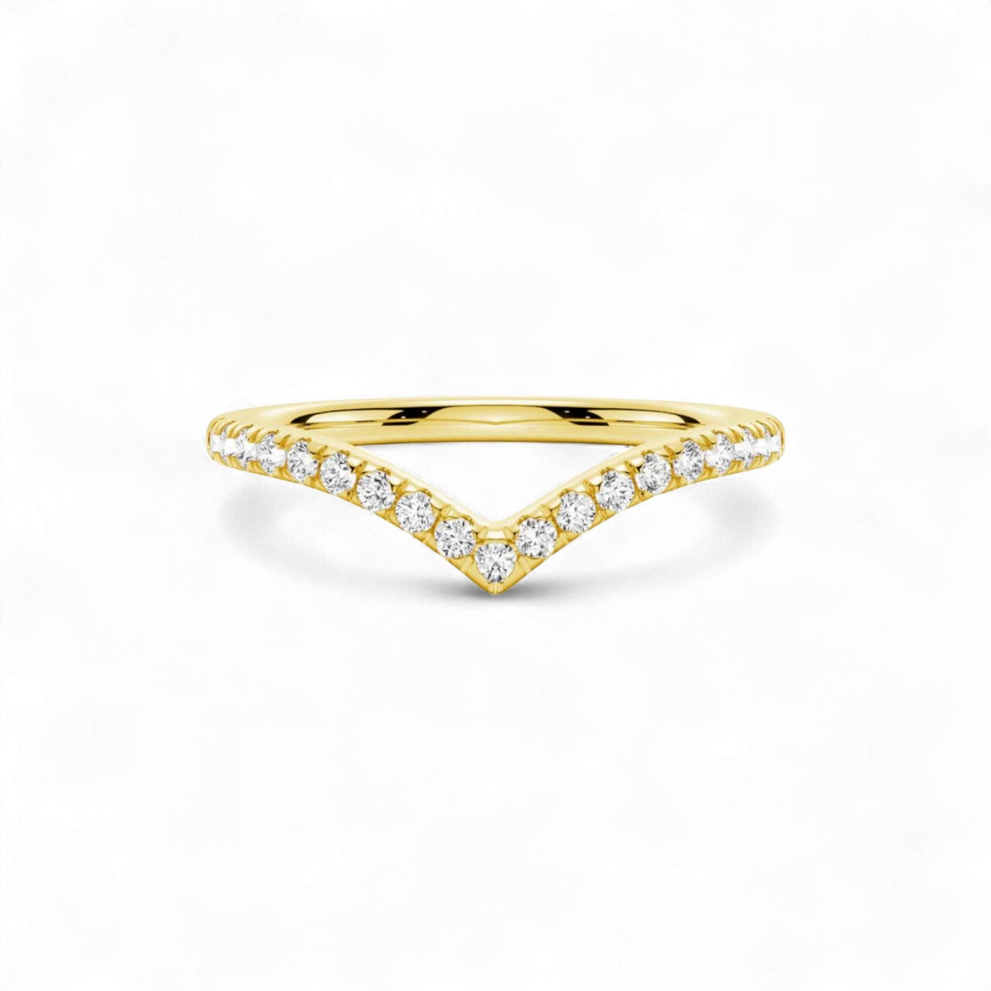 Wishbone Curve Natural Diamond Band in 10KT Gold
