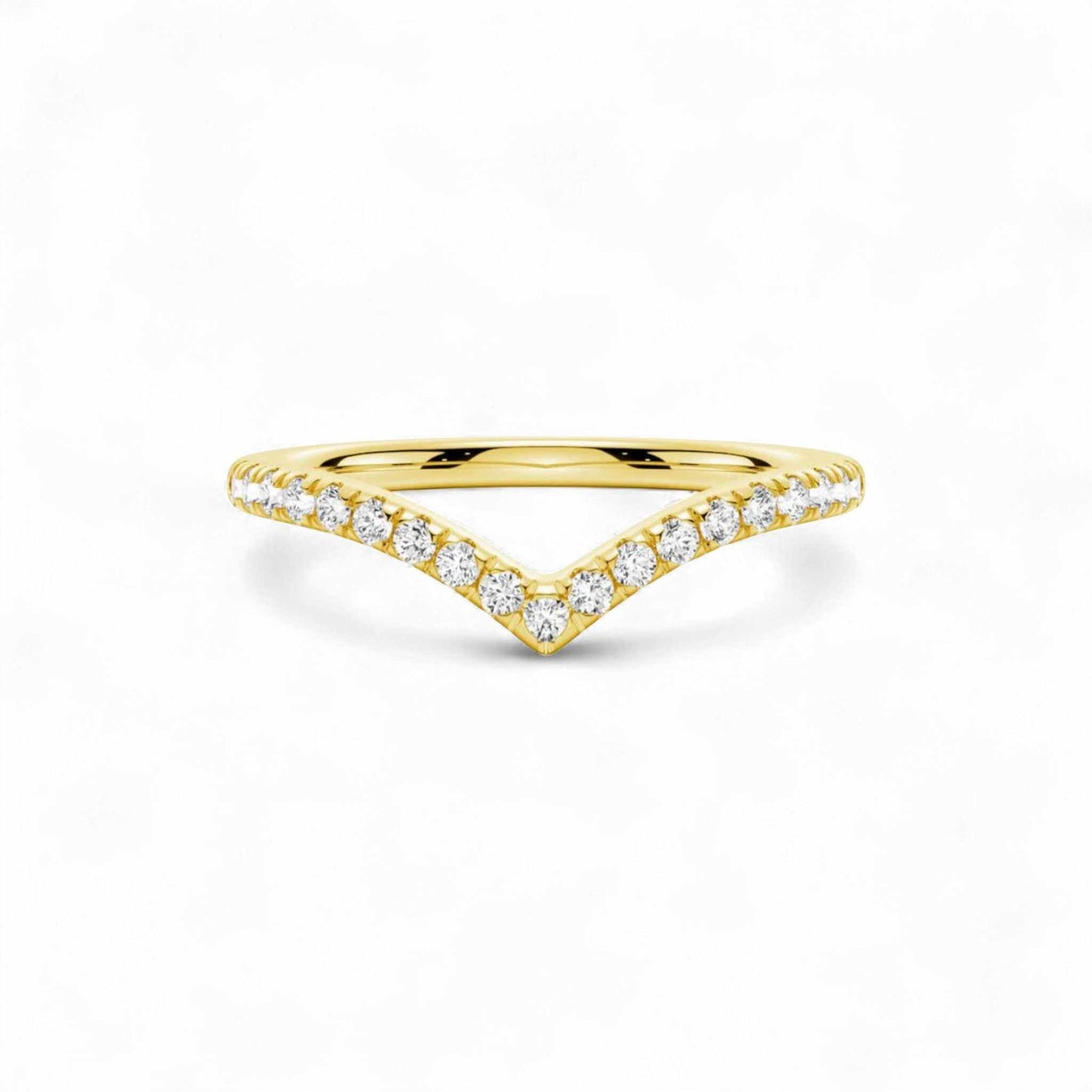 Wishbone Curve Natural Diamond Band in 10KT Gold