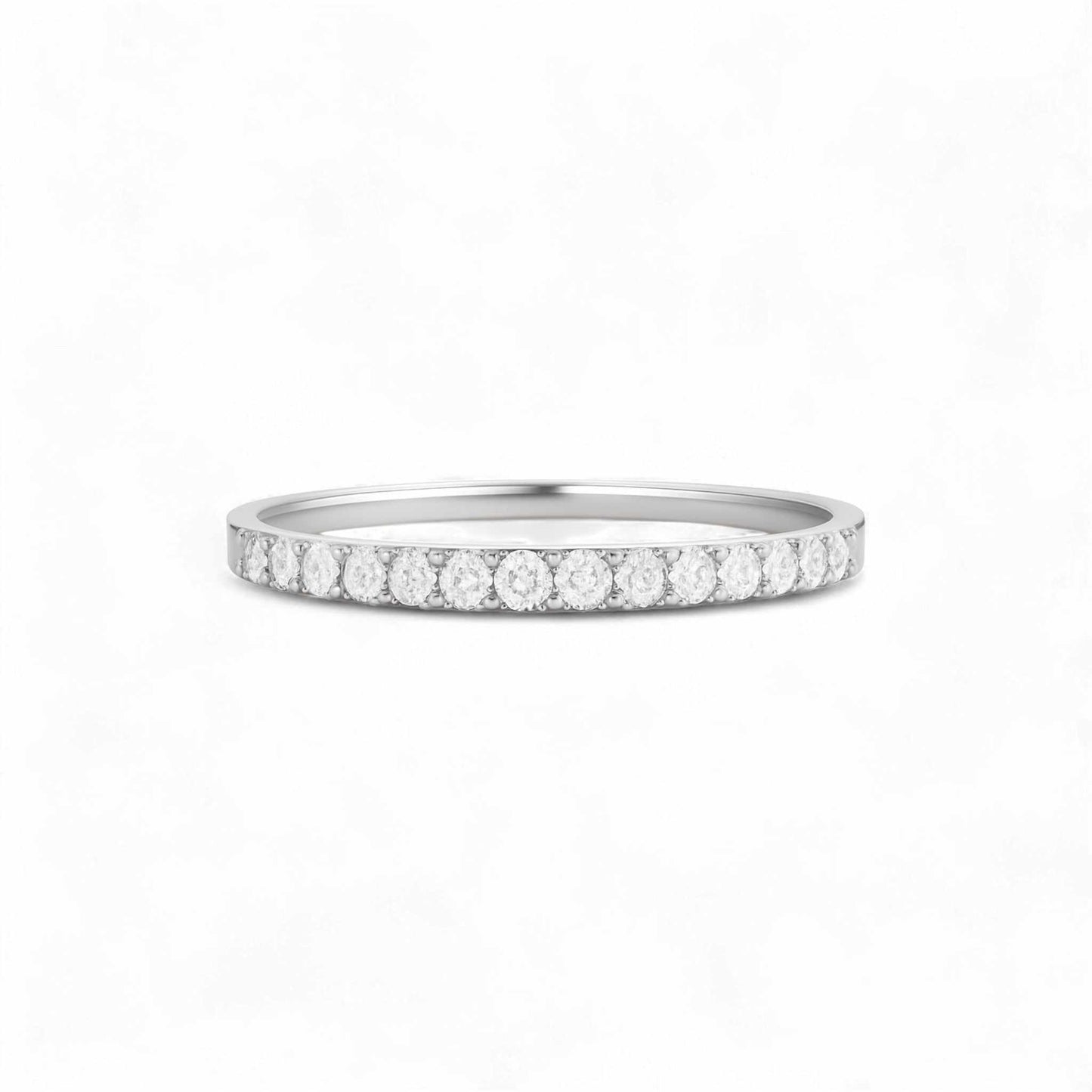 1.5MM Pave Eternity CZ Band in 10KT Gold