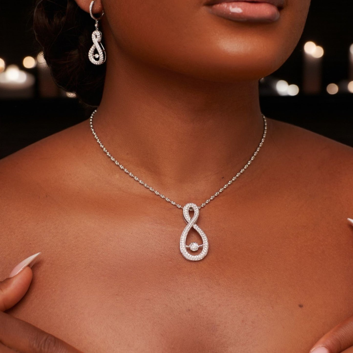 3D Pave Twinkle Infinie Pendant Necklace in 18KT Gold