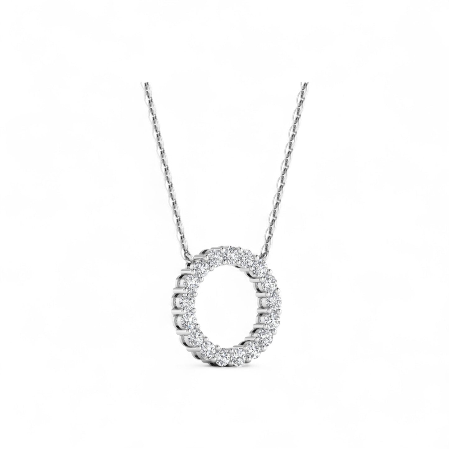 3MM Pave Eternity Diamond Necklace in 18K Gold