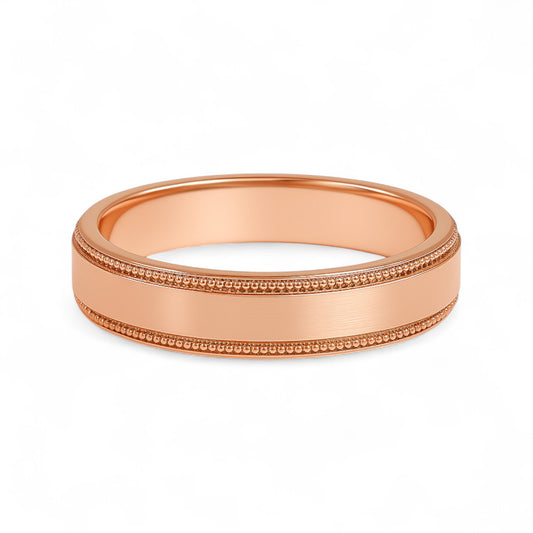 6MM Milgrain Border Band in 18KT Gold