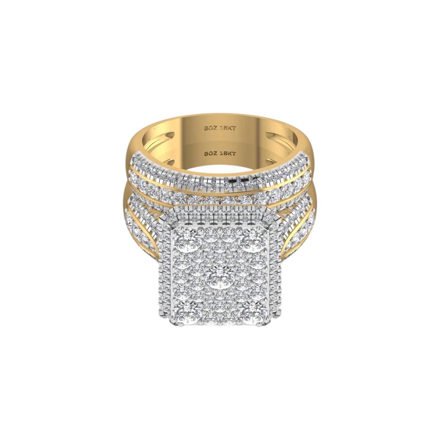 Amanda Radiant Cut Diamond Bride Set in 18K Gold