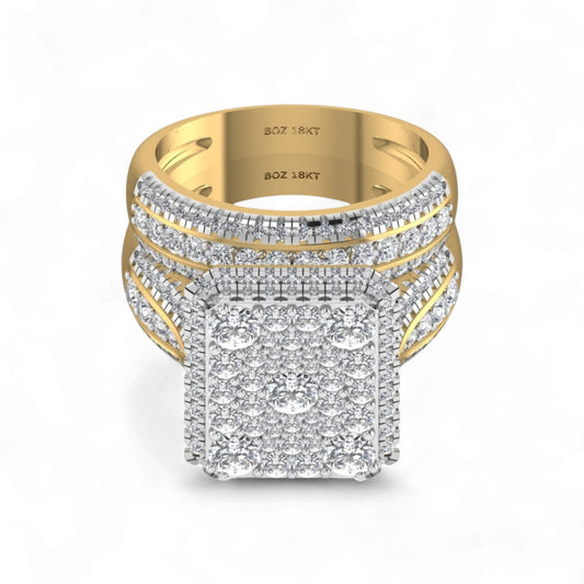 Amanda Radiant Cut Diamond Bride Set in 18KT Gold
