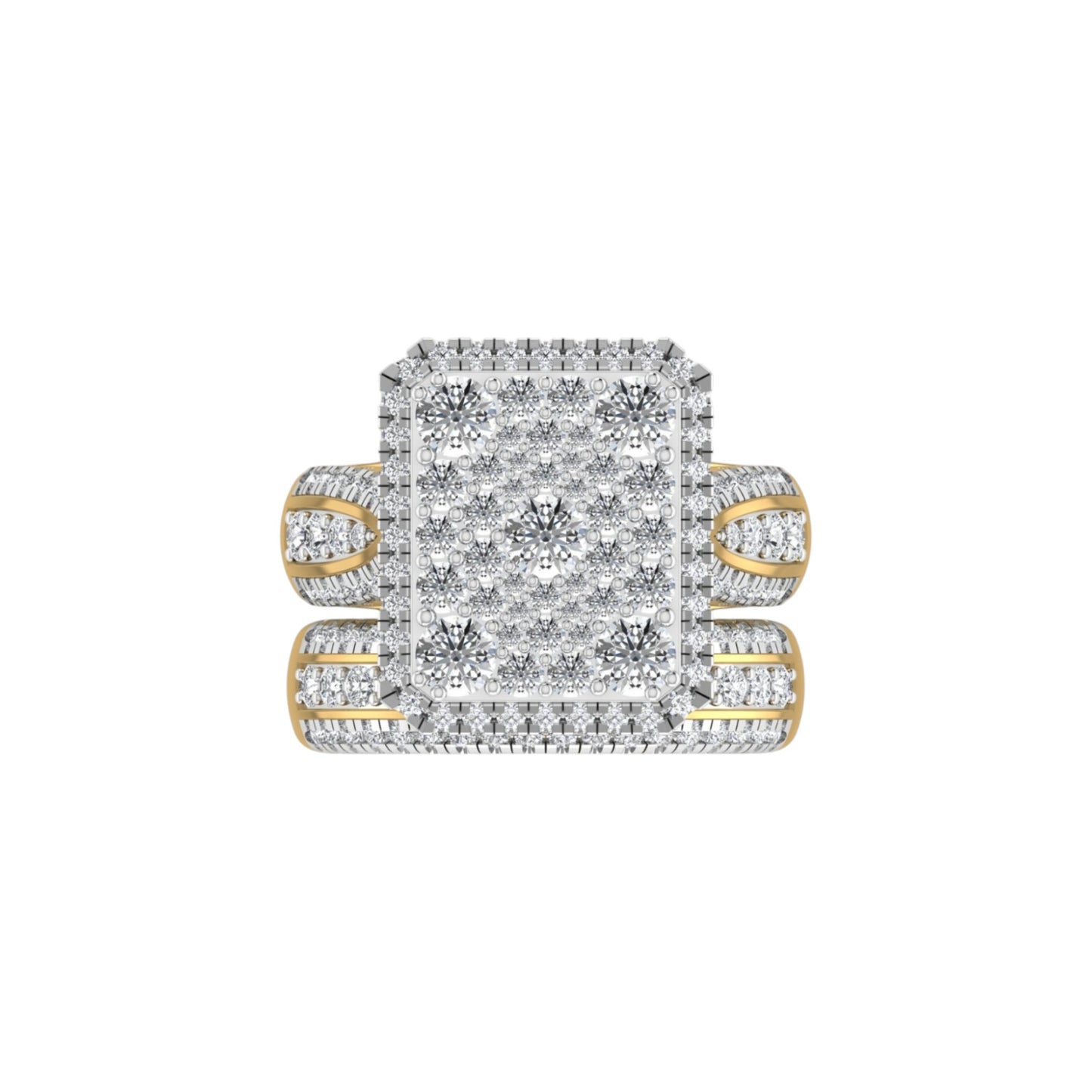 Amanda Radiant Cut Diamond Bride Set in 18K Gold
