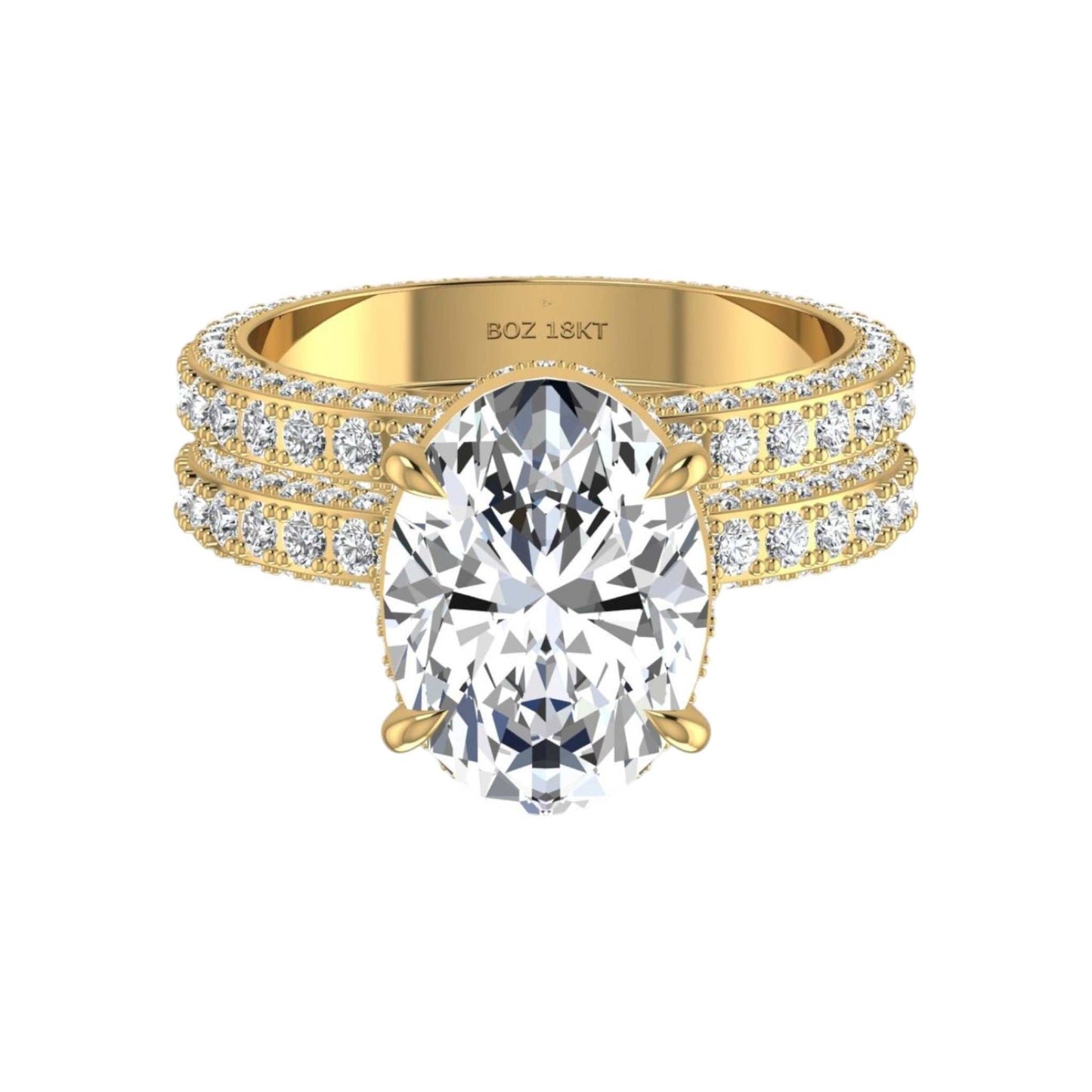 Amina Oval Cut Diamond Bride Set in 18KT Gold