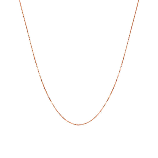 Rose gold chain on a white background
