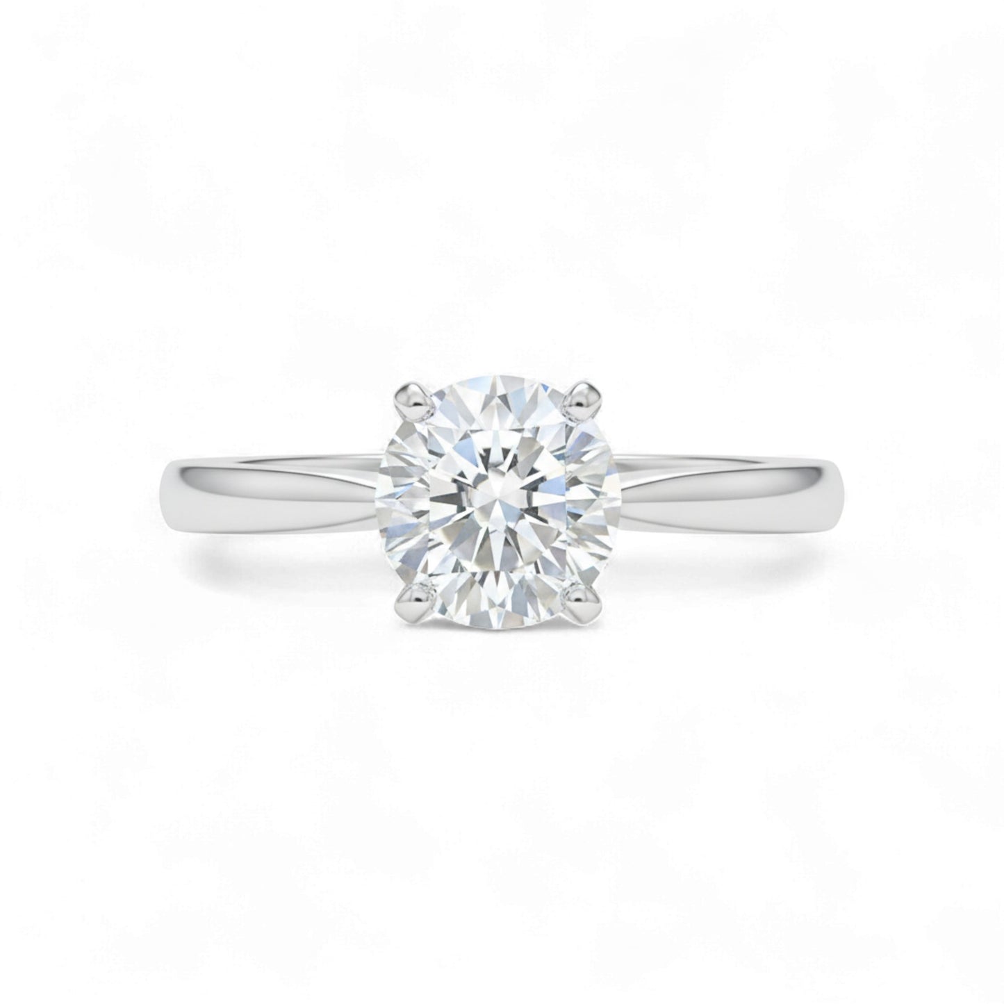 Classic Solitaire CZ Engagement Ring in 925 Sterling Silver