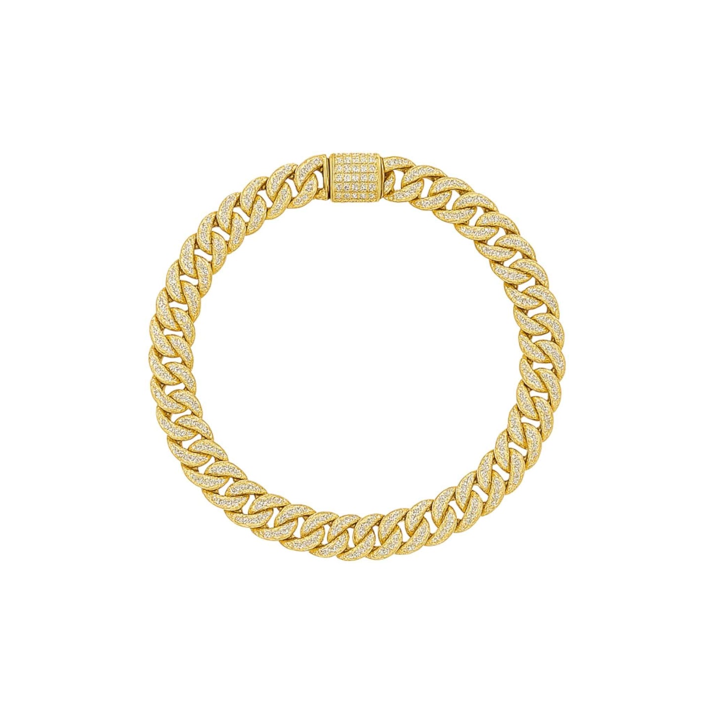 Cuban Link Diamond Bracelet in 18KT Gold