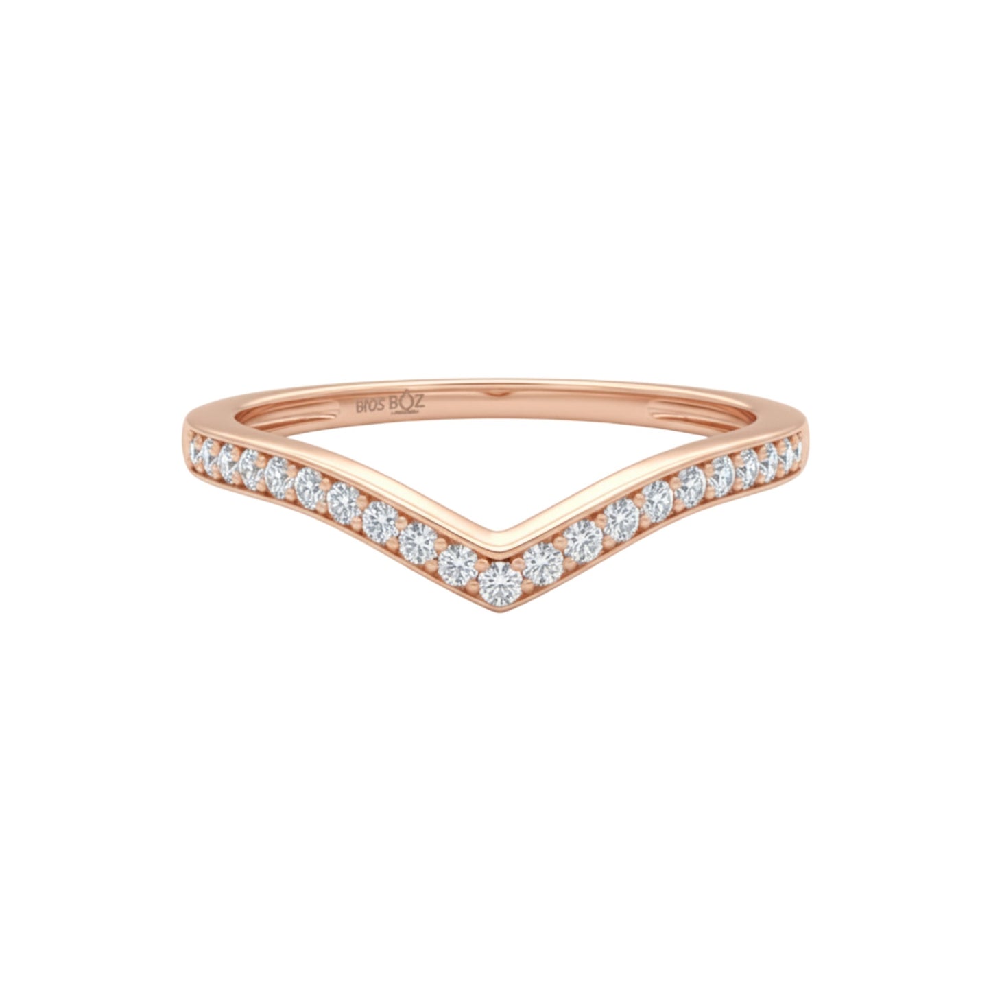 Curve CZ Band in 10KT Gold