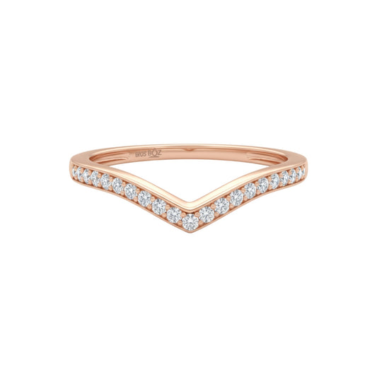 Curve CZ Band in 10KT Gold