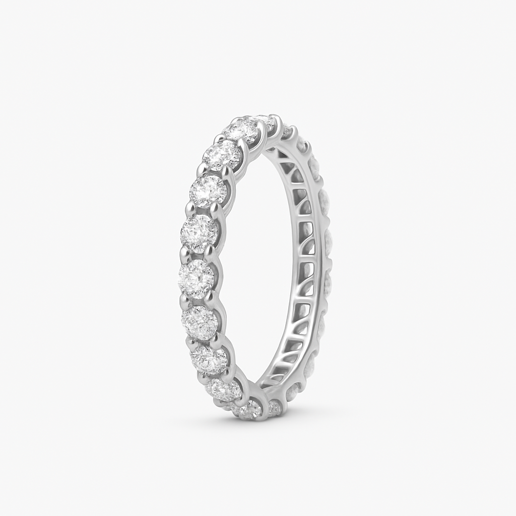 Diamond ring with a white background